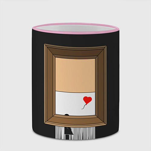Кружка цветная Arts free Banksy / 3D-Розовый кант – фото 2