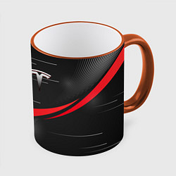 Кружка 3D TESLA ABSTRACT ТЕСЛА СПОРТ, цвет: 3D-оранжевый кант