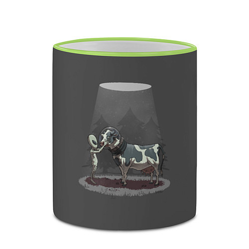 Кружка цветная Прощай, корова / 3D-Светло-зеленый кант – фото 2