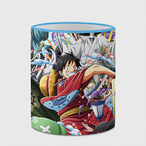 Кружка цветная ONE PIECE ВАН ПИС / 3D-Небесно-голубой кант – фото 2