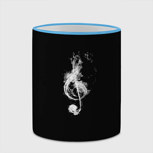 Кружка цветная Ключ из дыма / 3D-Небесно-голубой кант – фото 2