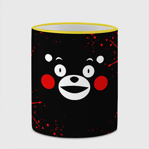 Кружка цветная KUMAMON КУМАМОН / 3D-Желтый кант – фото 2