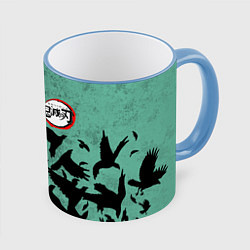 Кружка 3D DEMON SLAYER KIMETSU NO YAIBA, цвет: 3D-небесно-голубой кант