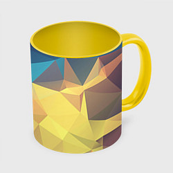 Кружка 3D Абстрактная Геометрия, цвет: 3D-белый + желтый