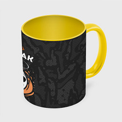 Кружка 3D Камуфляж для рыбака, цвет: 3D-белый + желтый