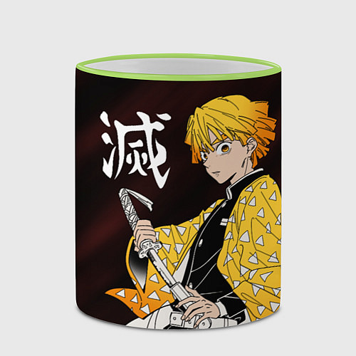 Кружка цветная КЛИНОК РАССЕКАЮЩИЙ ДЕМОНОВ / 3D-Светло-зеленый кант – фото 2