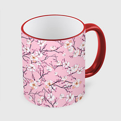 Кружка 3D САКУРА SAKURA ВИШНЯ, цвет: 3D-красный кант