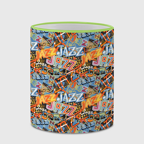 Кружка цветная Jazz / 3D-Светло-зеленый кант – фото 2