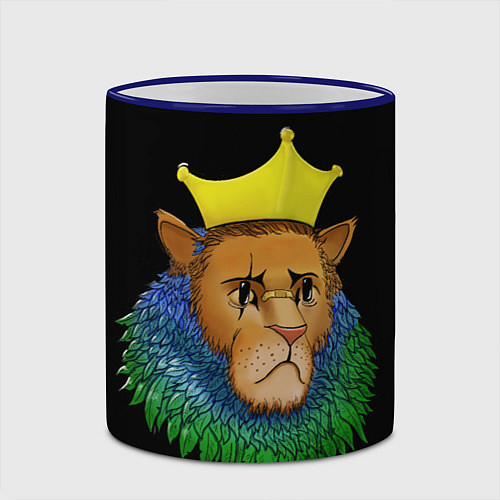 Кружка цветная Lion art / 3D-Синий кант – фото 2