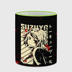 Кружка 3D Сузуя Токийский гуль, цвет: 3D-светло-зеленый кант — фото 2