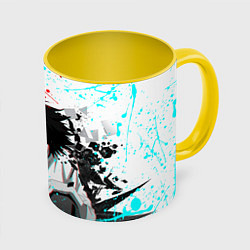 Кружка 3D DEATH NOTE ТЕТРАДЬ СМЕРТИ, цвет: 3D-белый + желтый