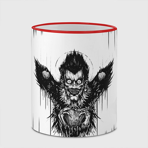 Кружка цветная DEATH NOTE ТЕТРАДЬ СМЕРТИ / 3D-Красный кант – фото 2