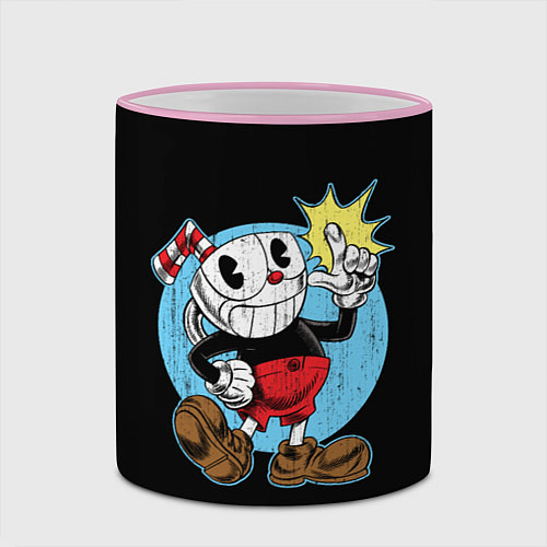 Кружка цветная CUPHEAD КАПХЕД / 3D-Розовый кант – фото 2