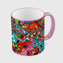 Кружка 3D Яркая абстракция bright abstraction, цвет: 3D-розовый кант