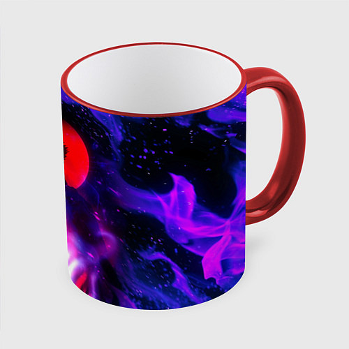 Кружка цветная МАГИЧЕСКАЯ БИТВА SUKUNA / 3D-Красный кант – фото 1