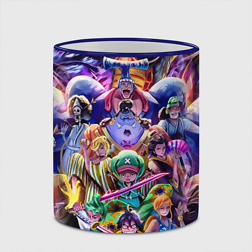 Кружка цветная ONE PIECE ВАН ПИС ПЕРСОНАЖИ / 3D-Синий кант – фото 2