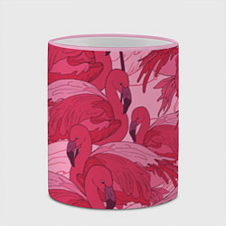Кружка 3D Розовые фламинго, цвет: 3D-розовый кант — фото 2