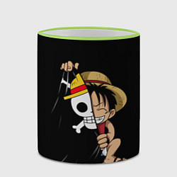 Кружка 3D ONE PIECE ЛУФФИ ЧЕРЕП СИМВОЛ, цвет: 3D-светло-зеленый кант — фото 2