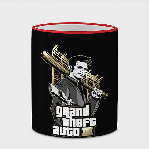 Кружка цветная Клод GTA 3 / 3D-Красный кант – фото 2