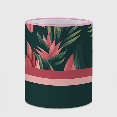 Кружка цветная Лилии / 3D-Розовый кант – фото 2