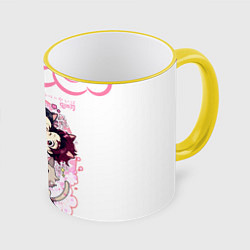 Кружка 3D Клинок, рассекающий демонов ПЕРСОНАЖИ, цвет: 3D-желтый кант