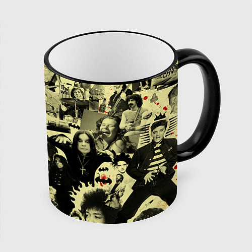 Кружка цветная РОК КУМИРЫ / 3D-Черный кант – фото 1