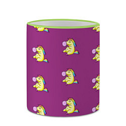 Кружка 3D Фиолетовые пони, цвет: 3D-светло-зеленый кант — фото 2