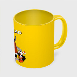 Кружка 3D Cuphead x DMC, цвет: 3D-белый + желтый