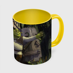 Кружка 3D Shrek: Somebody Once Told Me, цвет: 3D-белый + желтый