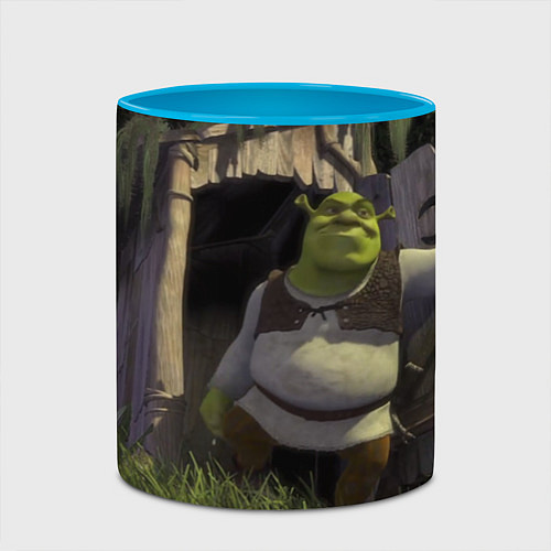Кружка цветная Shrek: Somebody Once Told Me / 3D-Белый + небесно-голубой – фото 2