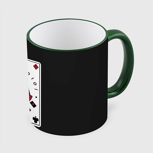 Кружка цветная Kakegurui Poker Face / 3D-Зеленый кант – фото 1