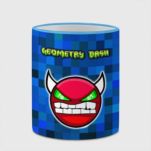 Кружка цветная Geometry Dash / 3D-Небесно-голубой кант – фото 2
