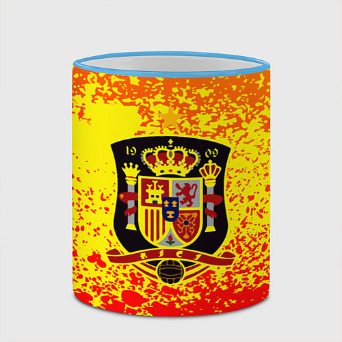 Кружка цветная Сборная Испании / 3D-Небесно-голубой кант – фото 2
