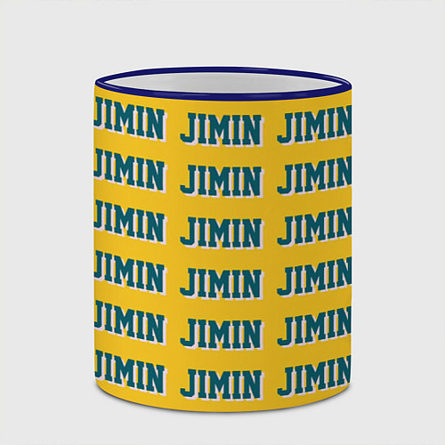Кружка цветная BTS Jimin / 3D-Синий кант – фото 2
