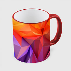 Кружка 3D Радужная геометрия, цвет: 3D-красный кант