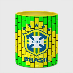 Кружка 3D Сборная Бразилии, цвет: 3D-белый + желтый — фото 2