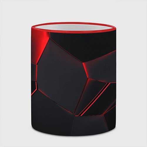 Кружка цветная Красные плиты 3D / 3D-Красный кант – фото 2