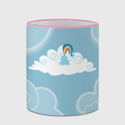 Кружка 3D Rainbow in cloud, цвет: 3D-розовый кант — фото 2