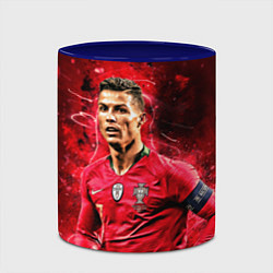 Кружка 3D Криштиану Роналду Португалия, цвет: 3D-белый + синий — фото 2
