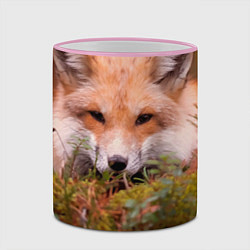 Кружка 3D Лисица в засаде, цвет: 3D-розовый кант — фото 2