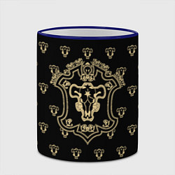 Кружка 3D Черные быки Чёрный клевер, цвет: 3D-синий кант — фото 2