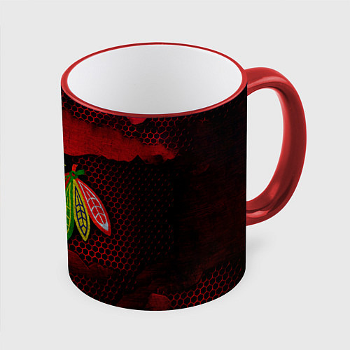 Кружка цветная CHICAGO NHL / 3D-Красный кант – фото 1