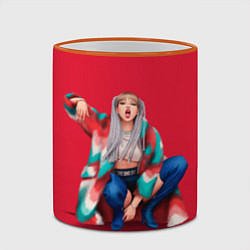 Кружка 3D Kill the love Lisa, цвет: 3D-оранжевый кант — фото 2