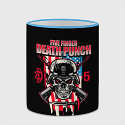 Кружка 3D 5FDP Five Finger Death Punch, цвет: 3D-небесно-голубой кант — фото 2