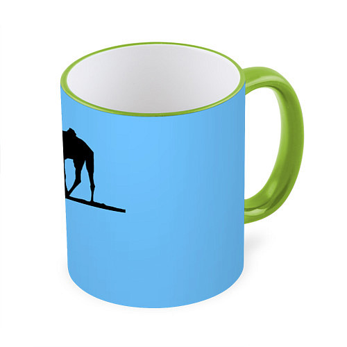 Кружка цветная Верблюд / 3D-Светло-зеленый кант – фото 1