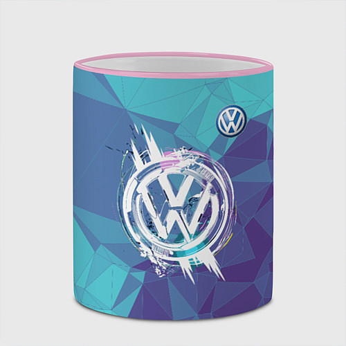 Кружка цветная VOLKSWAGEN / 3D-Розовый кант – фото 2