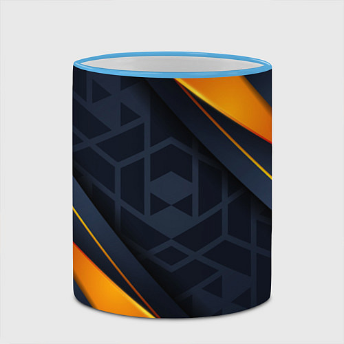 Кружка цветная BLACK ORANGE / 3D-Небесно-голубой кант – фото 2
