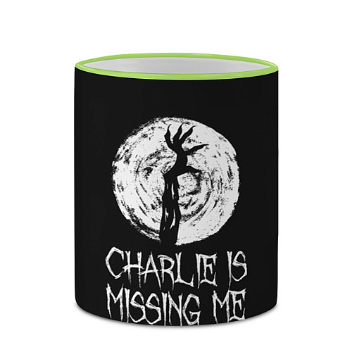 Кружка цветная Charlie is missing me / 3D-Светло-зеленый кант – фото 2