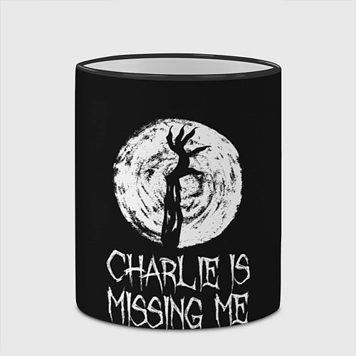 Кружка цветная Charlie is missing me / 3D-Черный кант – фото 2