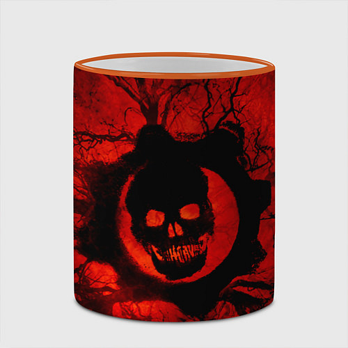 Кружка цветная Gears of hart / 3D-Оранжевый кант – фото 2